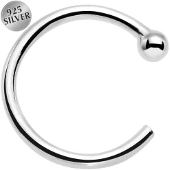 20 Gauge 1/4 925 Sterling Silver Nose Hoop