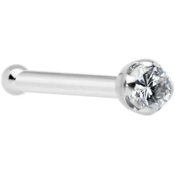 14k Solid White Gold Genuine 1.5mm Diamond Micro Nose Ring -Body Jewelry Store G 3025 20B.main