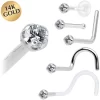 14k Solid White Gold Genuine 1.5mm Diamond Micro Nose Ring