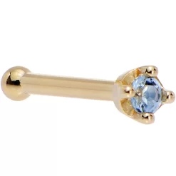 Solid 14KT Yellow Gold (December) 1.5mm Genuine Topaz Nose Ring 20 Solid 14KT Yellow Gold (December) 1.5mm Genuine Topaz Nose Ring -Body Jewelry Store G 315