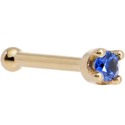 Solid 14KT Yellow Gold (September) 1.5mm Genuine Blue Sapphire Nose Stud Ring 23 Solid 14KT Yellow Gold (September) 1.5mm Genuine Blue Sapphire Nose Stud Ring -Body Jewelry Store G 327