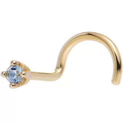 Solid 14KT Yellow Gold (December) 1.5mm Genuine Topaz Nose Ring 21 Solid 14KT Yellow Gold (December) 1.5mm Genuine Topaz Nose Ring -Body Jewelry Store G 565