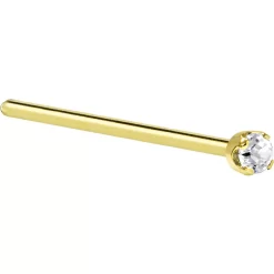 Solid 14KT Yellow Gold (April) 2mm Genuine Diamond Nose Ring 10 Solid 14KT Yellow Gold (April) 2mm Genuine Diamond Nose Ring -Body Jewelry Store G 633