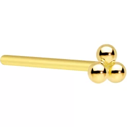 14k Yellow Gold 3mm Trinity Nose Ring -Body Jewelry Store G TRINITY 20F.main