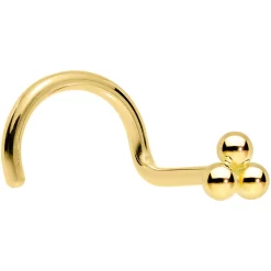 14k Yellow Gold 3mm Trinity Nose Ring -Body Jewelry Store G TRINITY 20RN.main