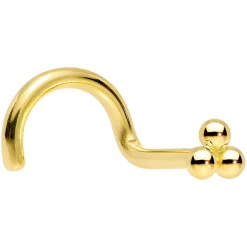 14k Yellow Gold 3mm Trinity Nose Ring -Body Jewelry Store G TRINITY.otherimage6