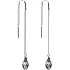 Gaby Silver Night Drop Threader Earrings Created With Crystals