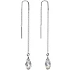 Gaby Handcrafted Silvery Threader Earrings Created With Crystals