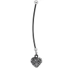 Momo Black Heart Silver Tone Rhinestone Pregnant Belly Ring