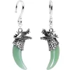 Handcrafted Green Agate Dragon Tooth Ear Weights