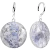 Handcrafted Steel Snowkissed White Natural Druzy Quartz Ear Weights