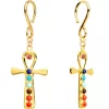 Handcrafted Gold Plated Balanced Life Chakra Ankh Ear Weights