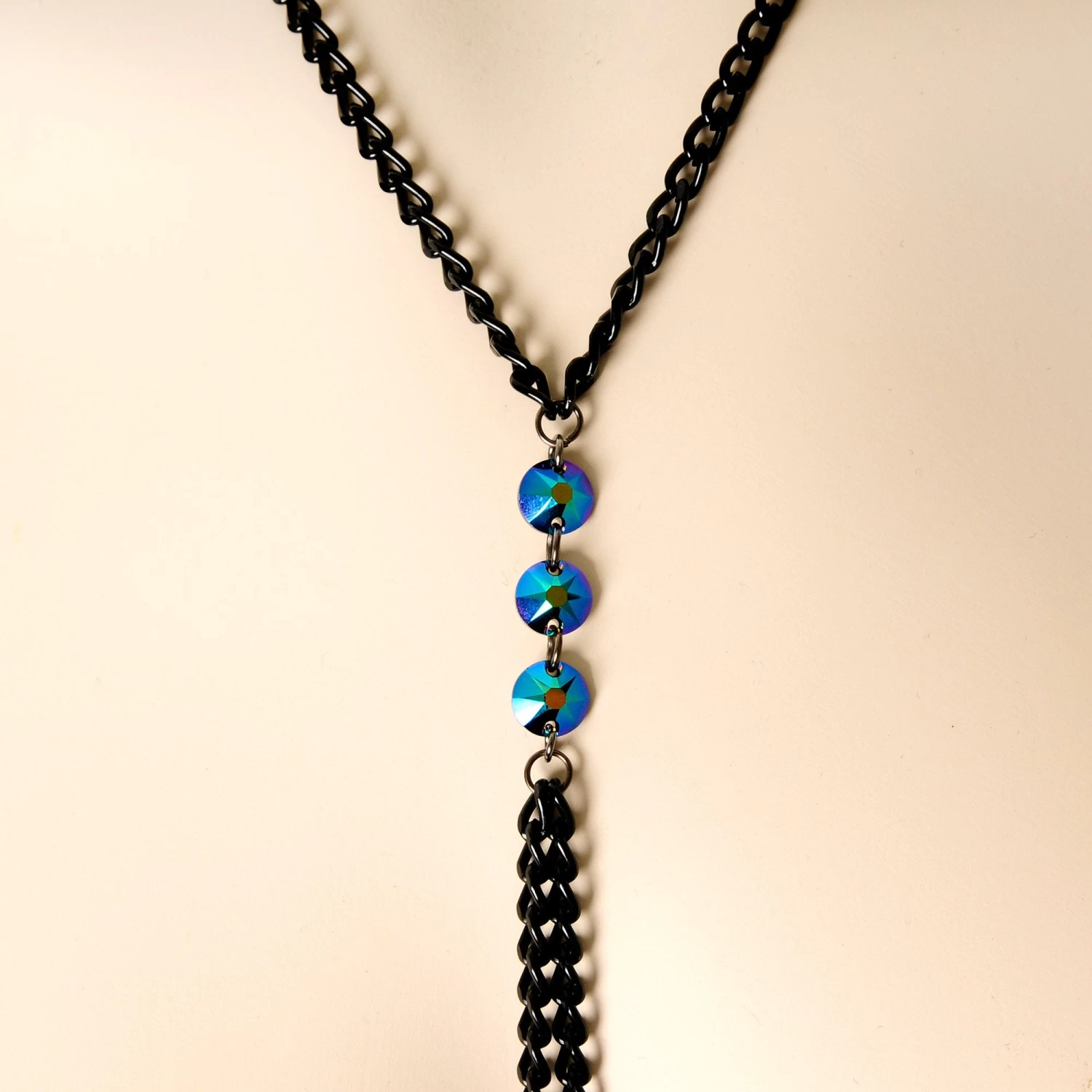 Gothic Black Necklace To Nipple Chain Created With Crystals 5 Gothic Black Necklace To Nipple Chain Created With Crystals - Image 5