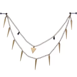 Handcrafted Warrior Drop Nipple Chain Created With Crystal