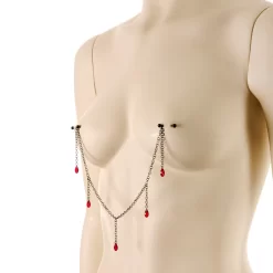 5/8 Handmade Vamp Kiss Nipple Chain Created With Crystal -Body Jewelry Store HC 6963.otherimage2