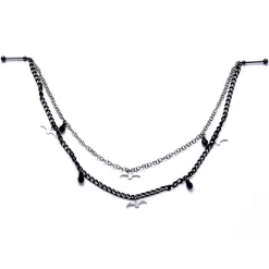 5/8 Handmade Gone Batty Nipple Chain Created With Crystal