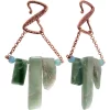 Handcrafted Copper Plated Sea Green Agate Stone Ear Weights