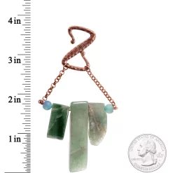 Handcrafted Copper Plated Sea Green Agate Stone Ear Weights -Body Jewelry Store HC 7029.otherimage2