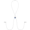 Blue Dangle Necklace Nipple Chain Created With Crystals