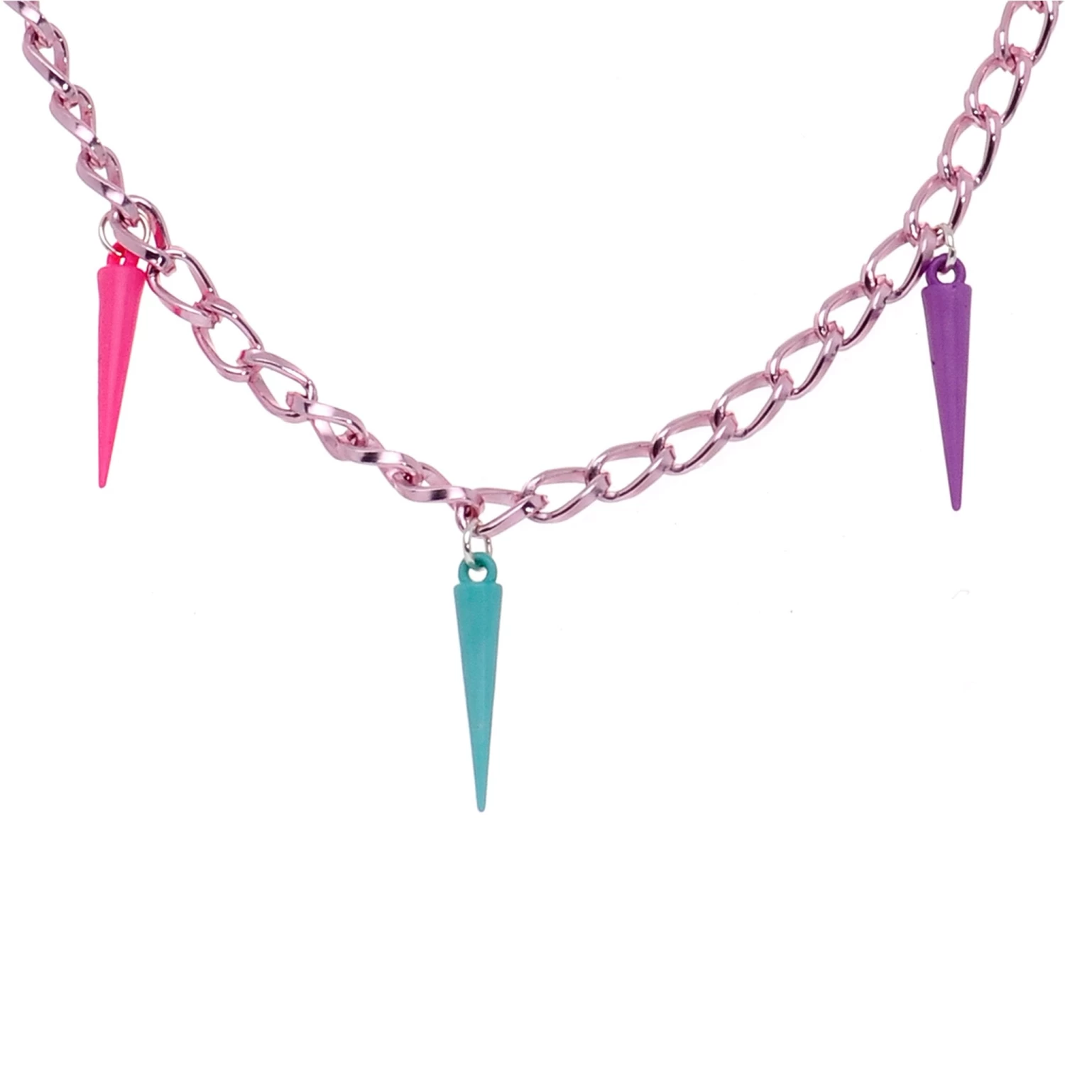 Handcrafted 14 Gauge 5/8 Retro 80s Purple Spike Dangle Nipple Chain 2 Handcrafted 14 Gauge 5/8 Retro 80s Purple Spike Dangle Nipple Chain - Image 2