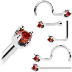 Solid 14KT White Gold (January) 1.5mm Genuine Red Diamond Nose Ring 33 Solid 14KT White Gold (January) 1.5mm Genuine Red Diamond Nose Ring -Body Jewelry Store NS 14W D 15RD copy