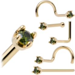 Solid 14KT Yellow Gold (May) 1.5mm Genuine Green Diamond Nose Ring 23 Solid 14KT Yellow Gold (May) 1.5mm Genuine Green Diamond Nose Ring -Body Jewelry Store NS 14Y D 15GR copy