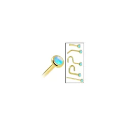 Solid 14KT Yellow Gold 2mm Light Blue Synthetic Opal Nose Ring -Body Jewelry Store NS 14Y LBO 2 d8734c44 d8c3 43cb ade9 f63799704fe6