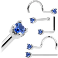 Solid 14KT White Gold (September) 1.5mm Genuine Blue Sapphire Nose Stud Ring -Body Jewelry Store NS 18W BS 15 copy 06781604 9202 47cb bde4 cec33679e62e