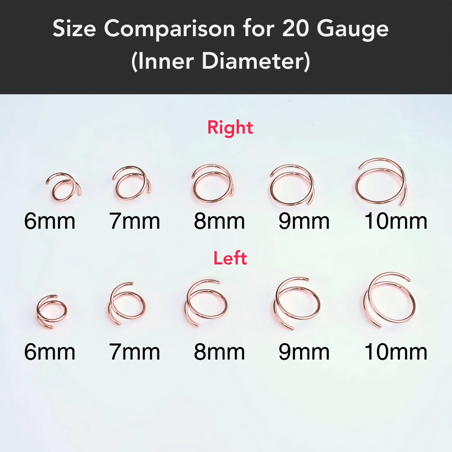 3Pack Double Hoop Nose 14k Gold Filled And 925 Silver Spiral Nose Rings 20 Gauge 8mm Right 6 3Pack Double Hoop Nose 14k Gold Filled And 925 Silver Spiral Nose Rings 20 Gauge 8mm Right - Image 6