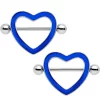 3/4 Blue Glow In The Dark Valentine Heart Nipple Shield Set