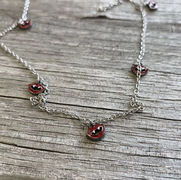 Gaby 14 Gauge 5/8 Red Monster Fang Halloween Dangle Nipple Chain 3 Gaby 14 Gauge 5/8 Red Monster Fang Halloween Dangle Nipple Chain - Image 3