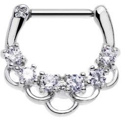 Gaby 16 Gauge 5/16 Clear Gem Princess Parade Septum Clicker