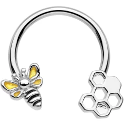 14 Gauge 9/16 Touch Of Honey Horseshoe Circular Barbell