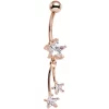 Gaby Clear CZ Gem Rose Gold Anodized Shooting Star Dangle Belly Ring