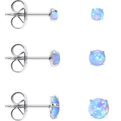 Gaby Light Blue Synthetic Opal Stainless Steel Post Stud Earring Pack Set Of 3 -Body Jewelry Store kqygojkqjcyibxyxqeah fa55fb9c e929 4010 90d9 651f88941a22