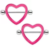 3/4 Pink Glow In The Dark Valentine Heart Nipple Shield Set