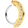 18 Gauge Clear CZ Gem Gold Tone Sleek Seamless Circular Ring