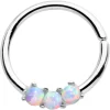 16 Gauge White Synthetic Opal Trio Annealed Seamless Circular Ring