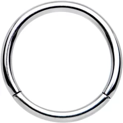 16 Gauge 3/8 Solid G23 Implant Grade Titanium Hinged Segment Ring