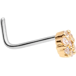 1/4 Clear CZ Gem Gold Tone Cute Cluster L Shaped Nose Ring 5 1/4 Clear CZ Gem Gold Tone Cute Cluster L Shaped Nose Ring -Body Jewelry Store rs6ljeeix9fmecqzrpxb 1569a148 6c71 4796 a1af 1ec52c039a24