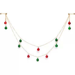 Handcrafted Gold Tone Anodized Christmas Bells Dangle Nipple Chain