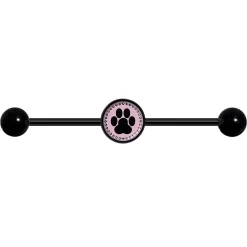 14 Gauge Black On Pink Paw Print Black Industrial Barbell 37mm -Body Jewelry Store tbdjhl05wytztg9lqocw