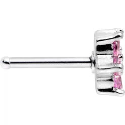 Gaby 18 Gauge 1/4 Pink And Clear Cubic Zirconia Gem Flower Nose Bone -Body Jewelry Store tgjrmqopxx7ej8hycdcd