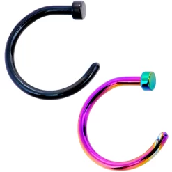 Momo 18 Gauge 5/16 Pack Set Of 5 Assorted Stainless Steel Nose Hoop Rings -Body Jewelry Store ui8c9qbotjfgjrqmennl