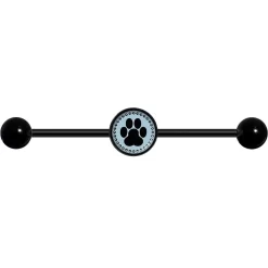 14 Gauge Black On Blue Paw Print Black Industrial Barbell 37mm -Body Jewelry Store ulwvpnvwcifzbakukv5s
