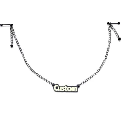 Custom Black Glow Name Nipple Chain Created With Crystals
