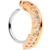 18 Gauge Clear CZ Gem Rose Gold Tone Sleek Seamless Circular Ring