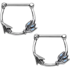 Gaby 14 Gauge 3/8 Feather Tailed Spear Nipple Clicker Set