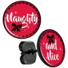 Red Holiday Naught Nice Black Stud Earrings