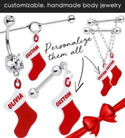 Custom Red White Christmas Stocking Personalized Dangle Belly Ring -Body Jewelry Store xmas ad customcopy 04f15e10 7aaf 4a43 826b 67e8f6842185